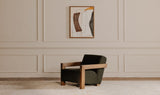 Garnet Lounge Chair Olive Wool Blend
