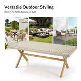 Abrienda rectangular wicker dining table