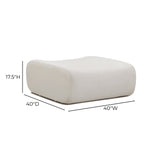 Zenith Contract-Grade Upcycled Fabric Ottoman