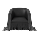 Shag Me Performance Vegan Leather Swivel Accent Chair