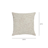 Tabitha 24" Euro Size Square Embroidered Throw Pillow