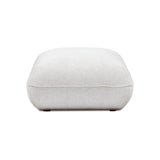 Arezza Stone White Contract-Grade Basketweave Chenille Ottoman