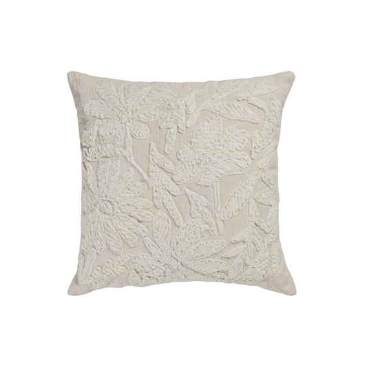 Tabitha 24" Euro Size Square Embroidered Throw Pillow