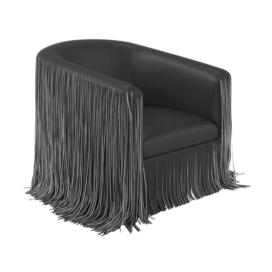 Shag Me Performance Vegan Leather Swivel Accent Chair