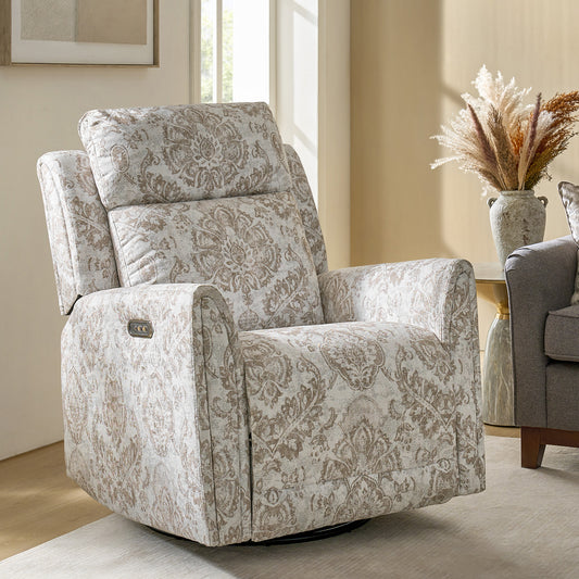Alfons Swivel And Rocker Power Recliner With Headrest