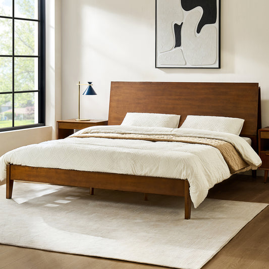 Claus Solid Wood Platform King Bed