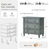 Lev 3-Drawer Nightstand