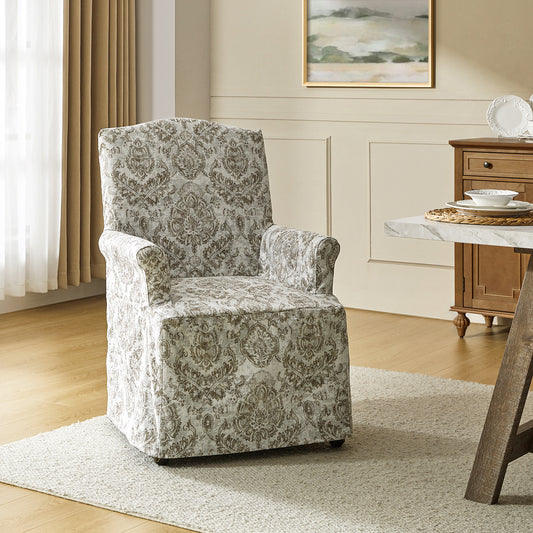 Kanrad Slipcover Dining Chair with Casters