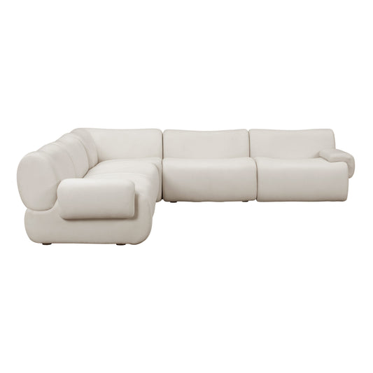 Zenith 5-Piece Contract-Grade Upcycled Fabric Modular L-Sectional