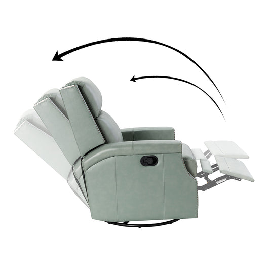 Louise Genuine Leather Swivel Rocker Recliner