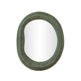Orpheus 22"X28" Ribbed Forest Green Fiberglass Thick Wall Mirror
