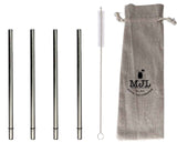 Medium 7 ¼" Safer Rounded End Stainless Steel Straws for Pint Mason Jars