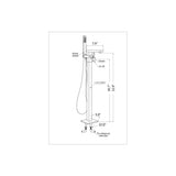 ANZZI Khone Floor Mount Tub Filler (41" H), 2-Handle Control, 60" Hand Sprayer, Solid Brass, cUPC Certified, Various Finishes