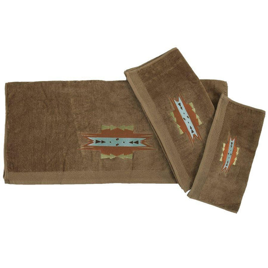 Mesa 3PC Bath Towel Set, Mocha, 2 MOQ