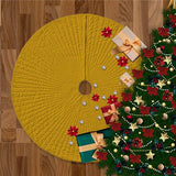 Velvet Quilted Round Christmas Tree Skirt