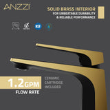 ANZZI Minimalist Single Hole Faucet, Low Arc Spout (5.91" H), 1.2 GPM Water-Saving, Durable Brass Construction, Rhino-Alloy Certified, Various Finishes