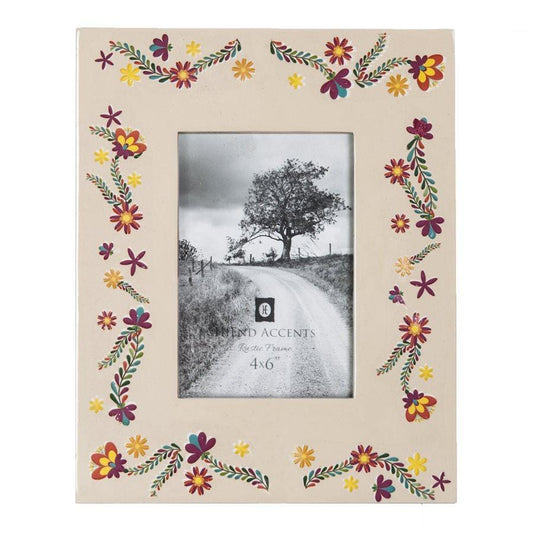 Mexican Floral Ceramic Picture Frame, 4 MOQ