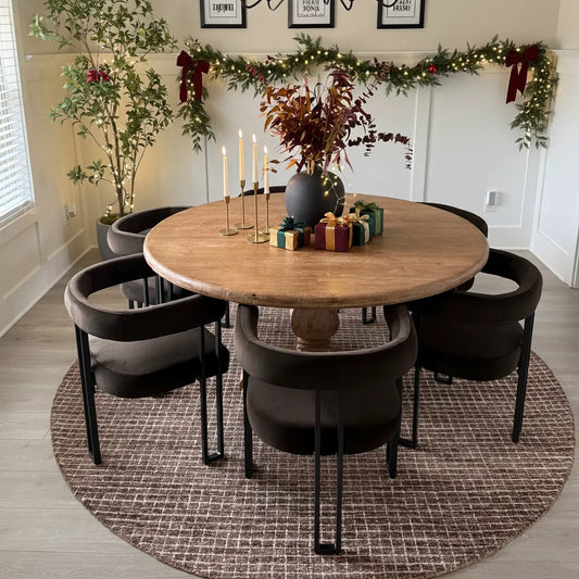 Mia Velvet Dining Chair with Arms (Set of 6)