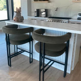 Mia 24" Modern Velvet Counter Stool with Arms (Set of 4)