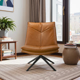 Oakland Cognac Vegan Leather Swivel Chair