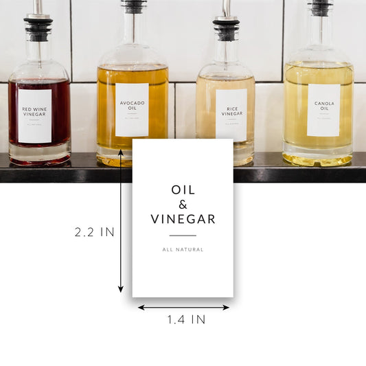 Minimalist Oil & Vinegar Labels 54 Pack