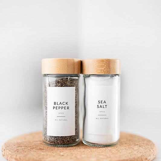 Minimalist Spice Labels 146 Pack Waterproof