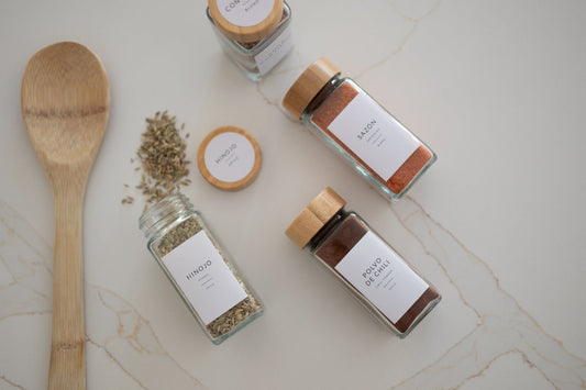 Spanish Spice Labels 127 Pack Minimalist Design