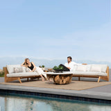 MLB TEAK 2 Seat Armless Sofa