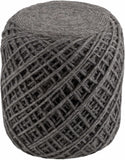 Moapa Charcoal Wool Pouf