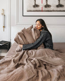 Mocha linen duvet cover set (3 pcs)