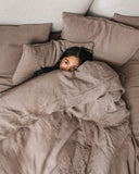 Mocha linen duvet cover set (3 pcs)