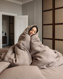 Mocha linen duvet cover