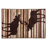 Moose Chocolate & Cranberry Stripe Kitchen/Bath Rug, 2 MOQ