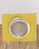 Moss yellow linen placemat set of 2