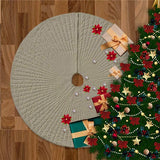 Velvet Quilted Round Christmas Tree Skirt