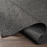 Black Braided Faux Jute Outdoor Rug