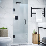 Fellow Series 24 in. x 70 in. Frameless Hinged Shower Door with Clear/Frosted Tempered Glass and Tsunami Guard