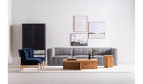 Lyric Right Arm Chair Grey