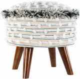 Matagami Beige Hand Woven Stool - Clearance