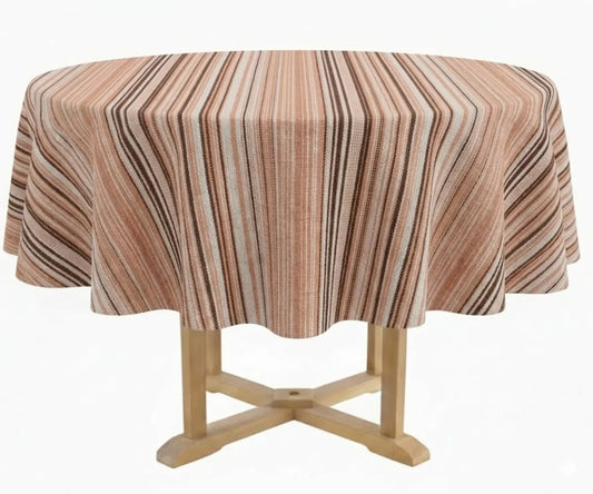 Striped Round Tablecloth - Cotton