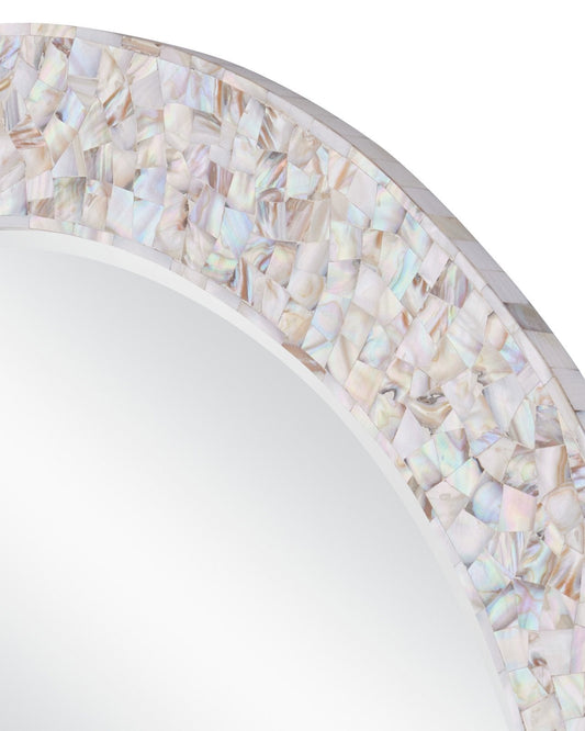 Uma Mother of Pearl Round Mirror