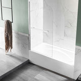 Myth 28 in. x 56 in. Frameless Tub Door with TSUNAMI GUARD