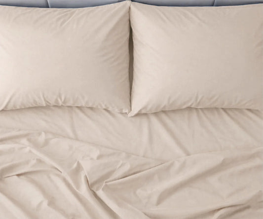 Natural 100% Cotton Sateen Flat Bed Sheet