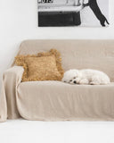 Linen couch cover in Natural linen