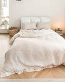 Natural gingham linen sheet set (4 pcs)
