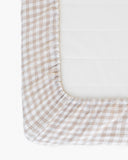 Natural gingham linen fitted sheet