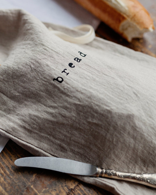 Printed linen bread bag