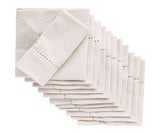 Natural Hemstitch Napkins - Cocktail Napkins 12 inch