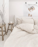 Striped in natural linen pillowcase