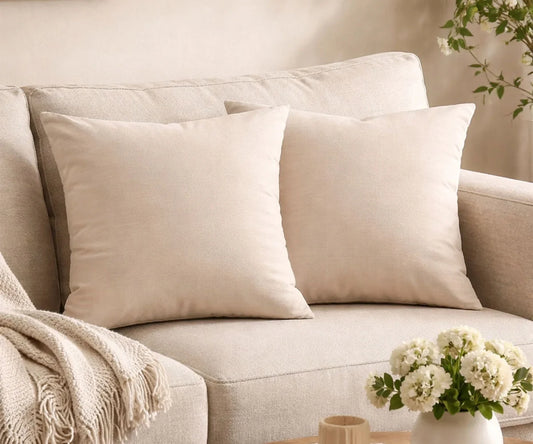 Cotton Linen Cushion Covers Set of 2